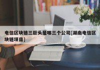 电信区块链三巨头是哪三个公司[湖南电信区块链项目]